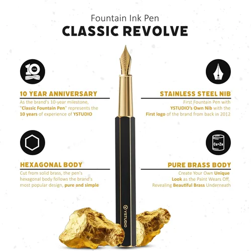 Miniatura 2 de Y-studio YS-STAT-48 Classic Revolve - Pluma estilográfica, color negro