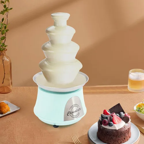 Miniatura 7 de Máquina eléctrica de fuente de chocolate, fuente de fondue de acero inoxidable de 4 niveles con varilla en espiral, capacidad de 2.2 libras