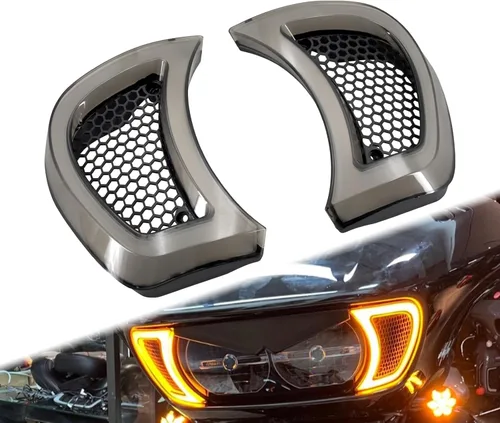 Miniatura 10 de Luces LED de ventilación para faros delanteros, luz de circulación para Harley Road Gilde FLTRX 2015-2023 (transparente)
