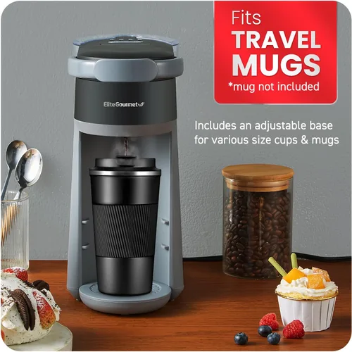 Miniatura 5 de Elite Gourmet EHC323 - Cafetera de cápsulas 2 en 1 con tecnología de preparación rápida, capacidad de preparación de 6 ~ 12 onzas, K-Cups y molidos