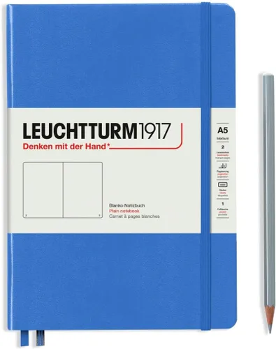 Miniatura 131 de LEUCHTTURM1917 - Cuaderno de tapa dura mediano A5 con 251 páginas numeradas para escritura y diario (verde menta, con puntos)