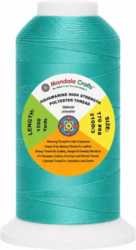 Miniatura 61 de Mandala Crafts Airforce Blue - Hilo resistente de 1500 yardas Tex 70 hilos de poliéster fuertes para coser cortinas, jeans, cuero, cabello