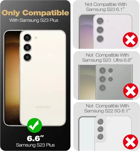 Miniatura 2 de Dexnor Funda de cuerpo completo para Samsung Galaxy S23 Plus 5G/6.6 pulgadas, marco frontal extra, protección de grado militar, protector