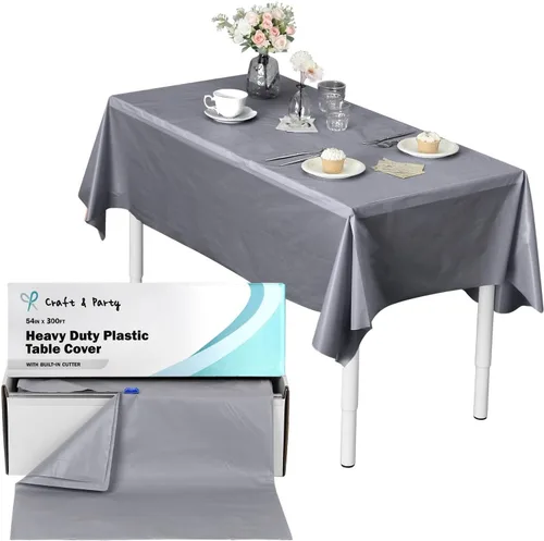 Miniatura 133 de Rollo de plástico para cubierta de mesa color verde manzana, 40 pulgadas x 100 pies, rollo de plástico resistente para cubierta de mesa de banquetes
