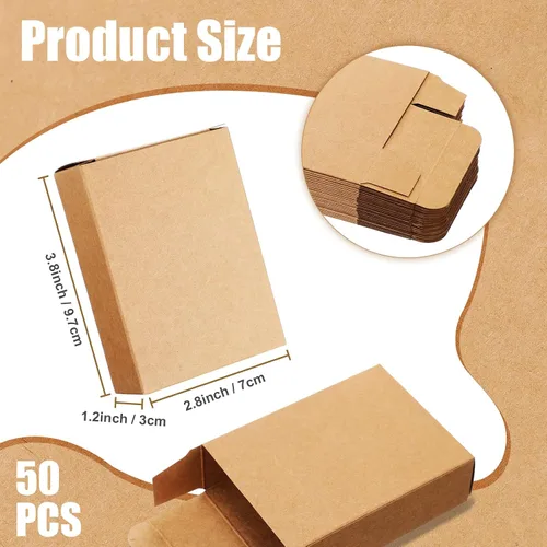 Miniatura 2 de Gersoniel 50 Cajas de Jabón de Papel Kraft Embalaje para Suministros de Fabricación de Jabón Casero para Recuerdos de Fiesta Sin Ventana Embalaje