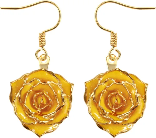 Miniatura 14 de Aretes de rosa chapados en oro para mujer, aretes de rosa de moda, el mejor regalo para esposa, madre en el día de San Valentín, aniversario