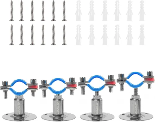 Miniatura 11 de 2 soportes de tubo de montaje en pared mejorados, abrazadera de tubo de montaje en pared de acero inoxidable 304 adecuada para tubería OD de 3/4