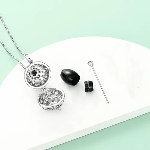 Miniatura 5 de Yinplsmemory Cremation Jewelry Hollow Heart Urn Necklace for Ashes for Women Men with Always In My Heart Memorial Locket Pendant Keepsake Jar