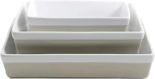 Miniatura 4 de Martha Stewart Juego de 3 piezas de cerámica para horno y mesa – Juego de cacerola y fuente para hornear – Gris – Cerámica resistente apta