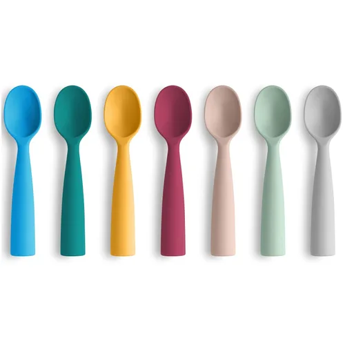 Miniatura 9 de Vicloon Cucharas de silicona para bebés – 4 piezas de primera etapa para bebés, ultra duraderas y a prueba de masticación, utensilios para bebés