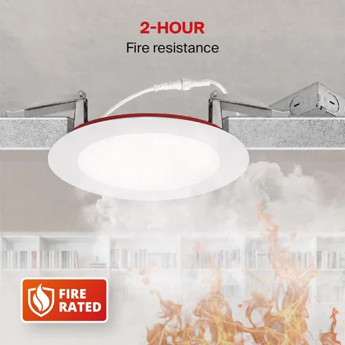Miniatura 3 de ASD Luz empotrable con clasificación de fuego de 4 pulgadas, 5 colores 2700 K/3000 K/3500 K/4000 K/5000 K, 840 lúmenes, clasificación de fuego de 2