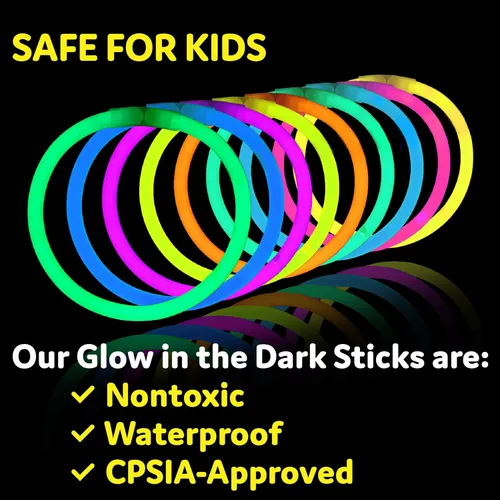 Miniatura 6 de PartySticks Glow Sticks - Paquete de 100 palos de luz que brillan en la oscuridad de 8 pulgadas, regalos de fiesta, decoraciones de fiesta