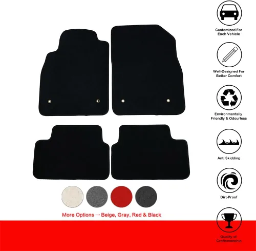 Miniatura 2 de Tapetes de suelo compatibles con Chevrolet Cruze 2008-2015, Cruze Limited 2016, alfombras interiores de protección de nylon negro por IKON