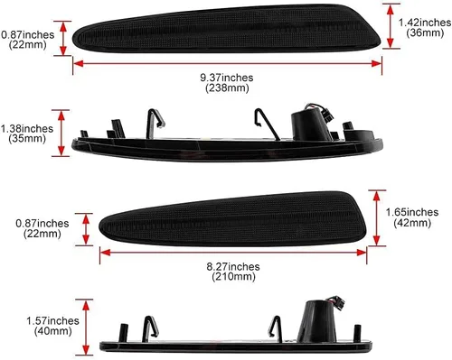 Miniatura 7 de Luces LED de posición lateral para Chevy Corvette C6 Z06 ZR1 2005-2013, lente ahumada ámbar delantera y trasera, luces rojas C6 de marcador