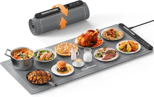 NEWKITCHEN Tapete de calentamiento para alimentos, (XXL, 36 x 16 pulgadas), tapete de calentamiento de alimentos para encimera, de grafeno,