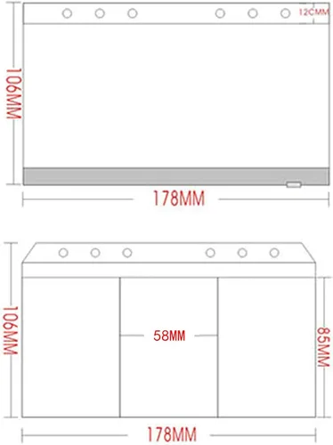 Miniatura 2 de 12 piezas A6 de 6 agujeros hojas sueltas para cuaderno organizador de relleno, 6 bolsas con cremallera y 6 páginas de repuesto para tarjetas
