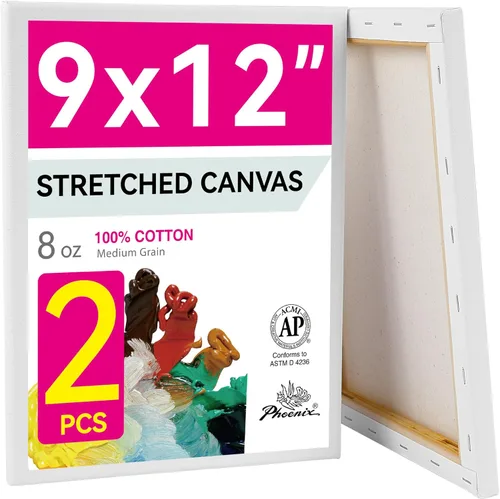 Miniatura 16 de PHOENIX - Lienzos de algodón blanco con bastidor para pintar, perfil de 5/8 pulgadas, imprimado triple para pinturas al óleo y acrílicas, 10x20