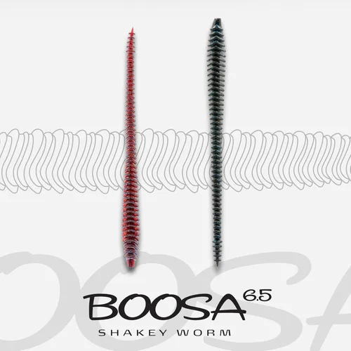 Miniatura 6 de 6th Sense Gusano Boosa Shakey - Cuerpo acanalado alterno, movimiento flexible, acción de cola bulbosa (10/pk) - Fabricado en los Estados Unidos