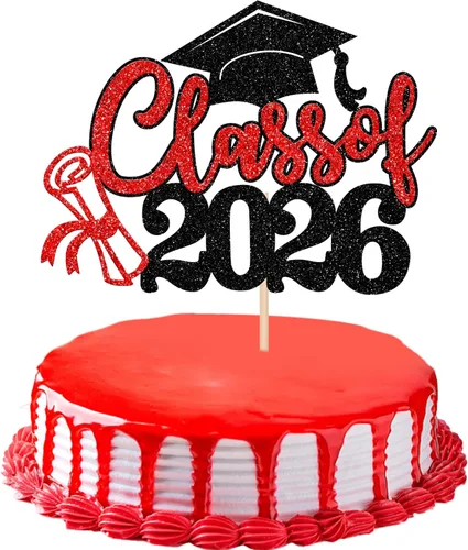Miniatura 24 de 1 pieza de decoración de pastel de graduación de niña de tacón alto con tapa de graduación con purpurina 2024, selección de pastel de graduación Oro