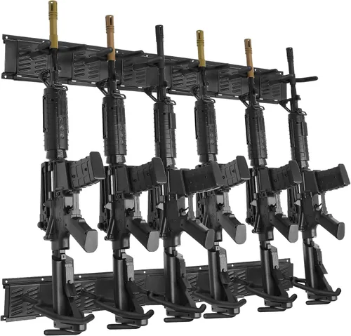 Robust Bastidores de armas de interior para montaje en pared, soporte de pared ajustable para armas, soporte de pistola de acero resistente y