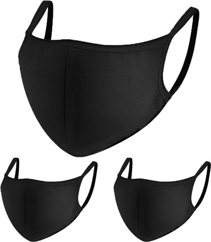 CMTK - Máscara facial unisex antipolvo, tela negra, de algodón, lavable, reutilizable, protección contra el polvo, el polen, la caspa de mascotas