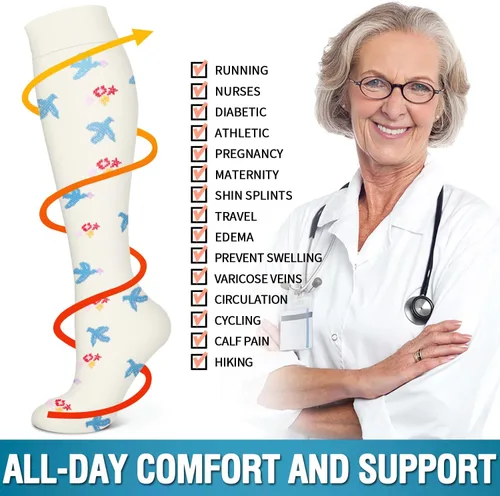 Miniatura 161 de 6 Pack Copper Compression Socks for Women and Men Circulation-Best Support for Medical, Running,Nursing,Athletic