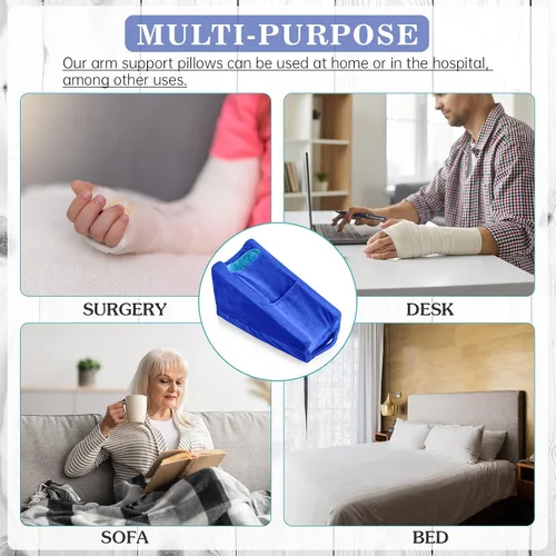 Miniatura 8 de Almohada de elevación de brazo Buryeah con 2 bolsillos, almohada de apoyo ergonómico suave para codo, cuña de descanso de brazo, regalos para brazo