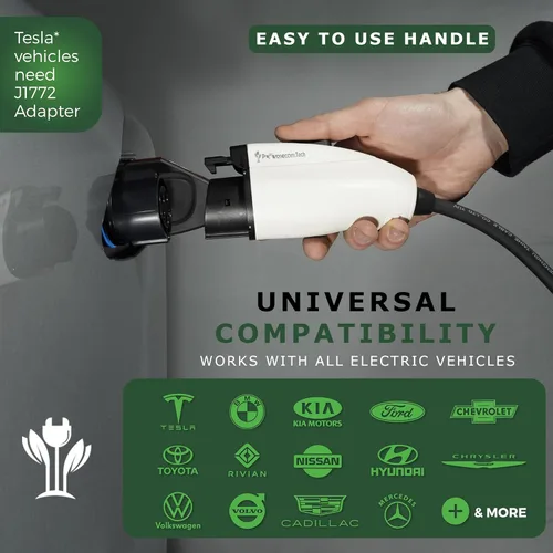 Miniatura 5 de PRIMECOM - Cargador de vehículo eléctrico de nivel 2 (EV) (220 V/240 voltios, 16 amperios), cargador portátil EVSE inteligente para automóvil, 30