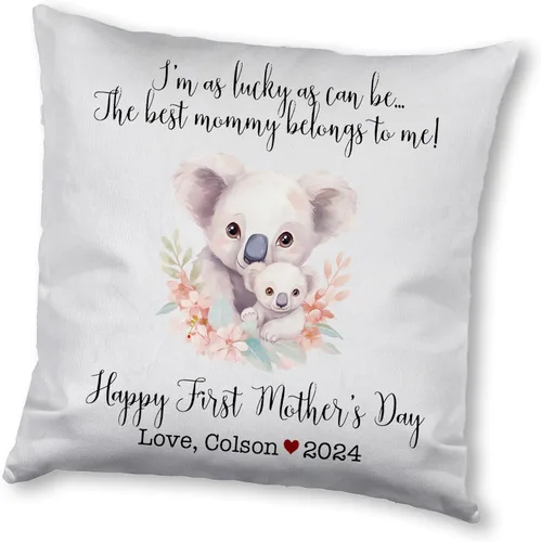 Miniatura 12 de Happy Mother's Day Koala Design, First Mother's Day Custom Pillowcase, Personalized Mother's Day Pillowcase, Gift for Mom, Home Decor