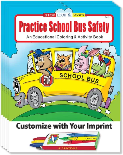 Miniatura 9 de ZOCO Libros para colorear y actividades de seguridad y reglas de autobús escolar (paquete de 25 unidades, con lápices de colores) - Regalo y folleto