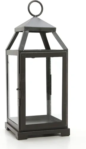 Miniatura 10 de Hosley's Farol estilo clásico, de 12 pulgadas de alto, de hierro y vidrio Regalo ideal para celebraciones, fiestas, bodas, Aromaterapia y Spa.