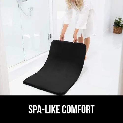 Miniatura 8 de GORILLA GRIP Tapete de Baño de Espuma Viscoelástica, Tapetes de Baño de Terciopelo Suave y Absorbente, Puntos Duraderos en la Parte Inferior, Negro