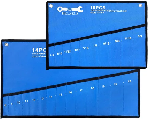 Miniatura 16 de Bolsa Organizadora Enrollable de 10 Bolsillos para Llaves y Herramientas, Organizadores de Herramientas de Lona Resistente en Azul