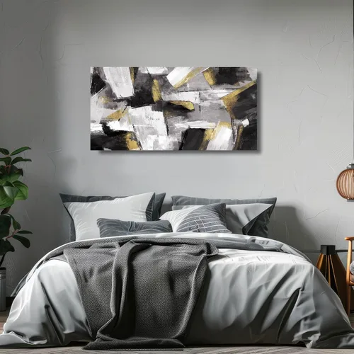 Miniatura 7 de SOUGUAN Cuadros de Arte en Blanco y Negro Abstractos Colgantes de Pared Decoración Obra de Arte Moderna 20"X40" Decoraciones de Pared