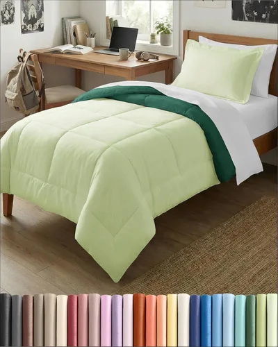 Miniatura 9 de Juego de edredón individual – Juego de ropa de cama en una bolsa de 5 piezas tamaño Queen – Edredón alternativo al plumón, sábana encimera, sábana