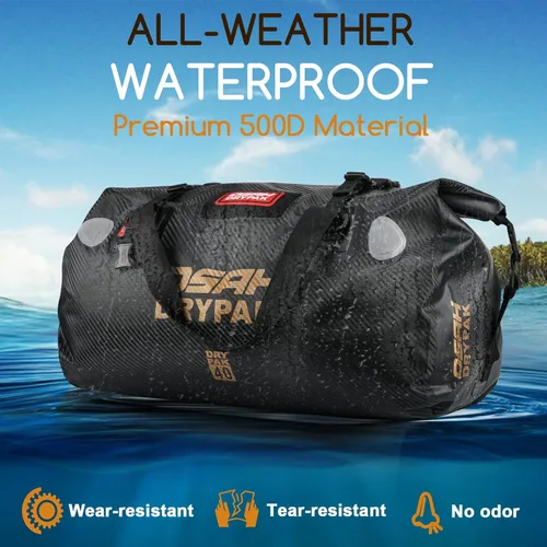 Miniatura 4 de OSAH DRYPAK Bolsa de lona impermeable – Bolsa seca para motocicleta con gran espacio de almacenamiento, bolsas de equipaje impermeables con bolsillo