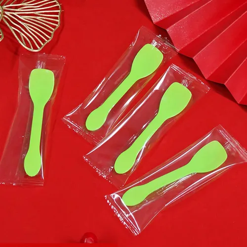 Miniatura 10 de 100 cucharas de helado, cuchara desechable para pastel, cuchara de pudín de yogur de plástico, color negro