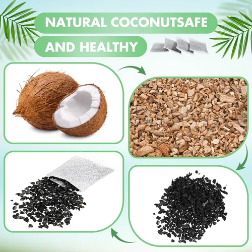 Miniatura 4 de Lounsweer 100 filtros de agua de carbón activado, filtros de destilador de cáscara de coco, sobres de carbón activado para la mayoría