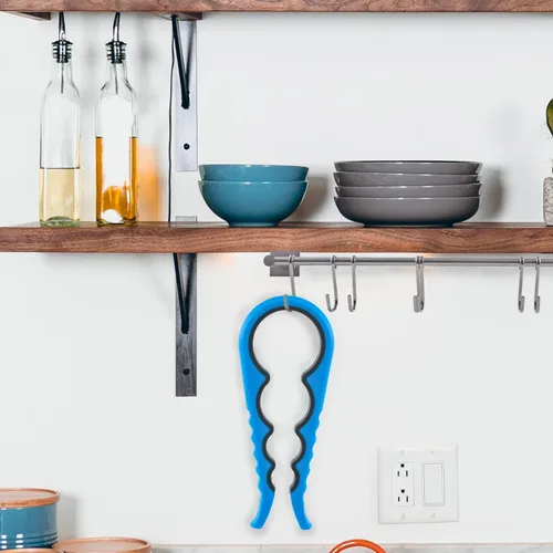 Miniatura 2 de Bloss abridor antideslizante de tarros, removedor de tapas de frascos, abridor de latas de goma, agarres de cocina para quitar tapas, tapas y Azul