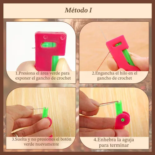 Miniatura 3 de 2024 nuevos enheaderos de agujas de plástico, enheador automático de agujas, utilizado para enhebrar rápidamente el hilo en el agujero de la aguja