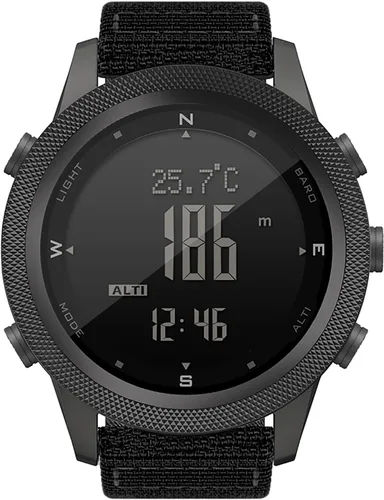 Miniatura 5 de Relojes tácticos para hombres, digitales de supervivencia al aire libre, militar, rock, sólidos, con banda duradera, rastreador de pasos, podómetro
