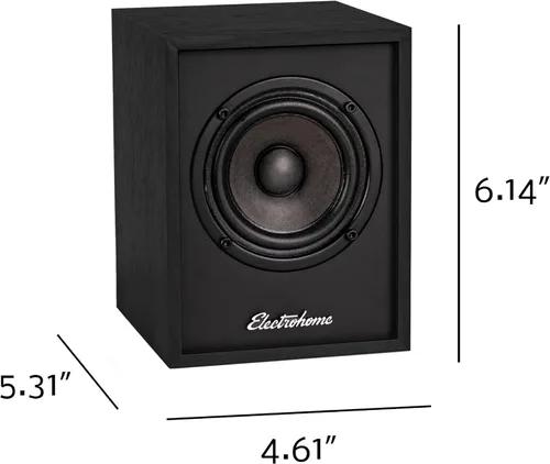 Miniatura 8 de Electrohome Huntley - Altavoces alimentados para estantería con amplificador integrado y controladores de 3 pulgadas para tocadiscos, TV, PC y Negro