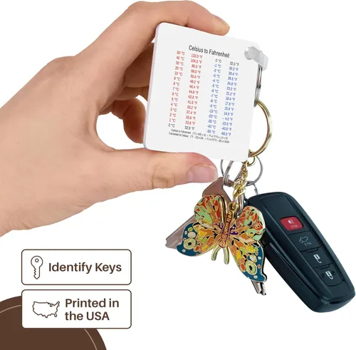 Miniatura 4 de 3dRose Juego de regalo de conversión de Celsius a Fahrenheit con taza, llavero y tabla de temperatura para profesores, estudiantes y amantes