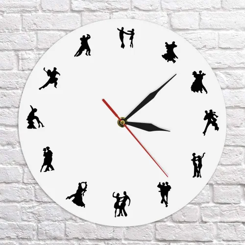 Miniatura 4 de The Geeky Days Reloj de pared para bailar y bailar en silencio, sin tictac, para parejas, regalo para amantes de la danza, bailarines sociales