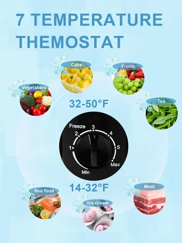 Miniatura 2 de KRIB BLING - Congelador de cofre de 5.0 pies cúbicos con control de temperatura de 7 marchas (-16°F a -48°F), congelador compacto profundo con cesta