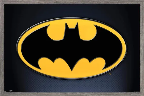 Miniatura 12 de Trends International DC Comics - Póster de pared de Batman con símbolos, 14.725 x 22.375 pulgadas, versión enmarcada de madera de granero