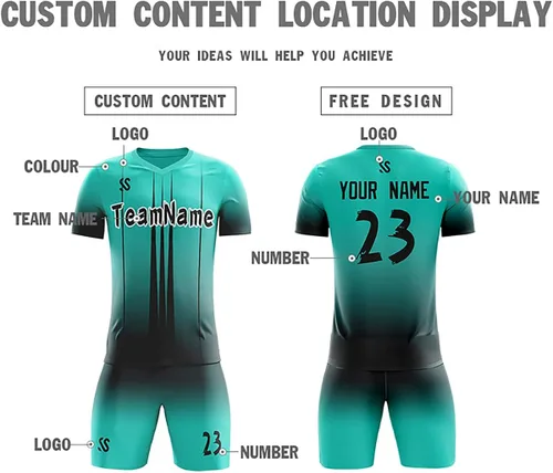 Miniatura 3 de Jersey de fútbol personalizado con pantalones cortos impresos con nombre número de entrenamiento uniformes de gran tamaño para hombres y niños