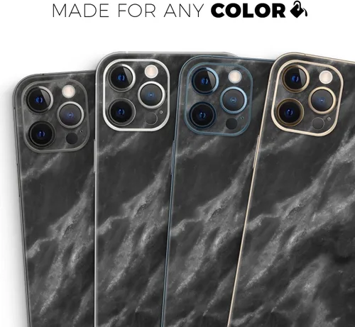 Miniatura 8 de DesignSkinz Kit de calcomanías de cuerpo completo compatible con iPhone 15 Plus, mármol blanco y negro