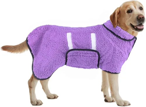 Miniatura 40 de Bienbee Bata de baño para perro, de secado rápido, súper absorbentes, para perros pequeños, medianos y grandes, abrigo de secado para después
