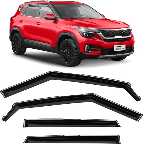 Miniatura 12 de Voron Glass Protectores de lluvia extra duraderos en canal para Volkswagen Atlas 2018-2026, deflectores de ventana, viseras de ventana